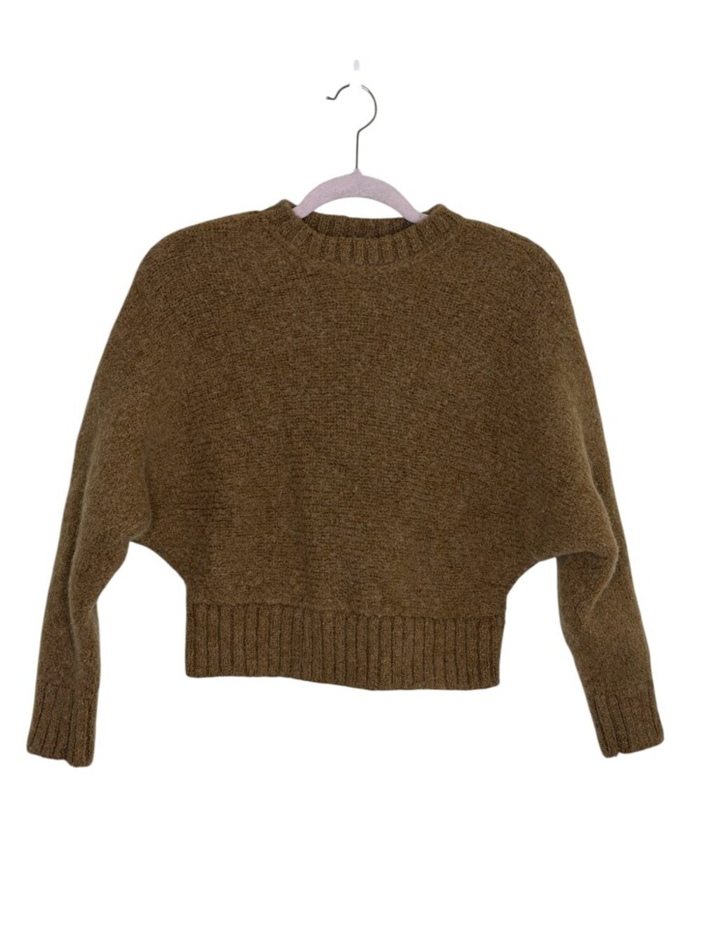 The Group Babaton Aritzia Alpaca Wool Dolman Sweater Cropped Tan XS